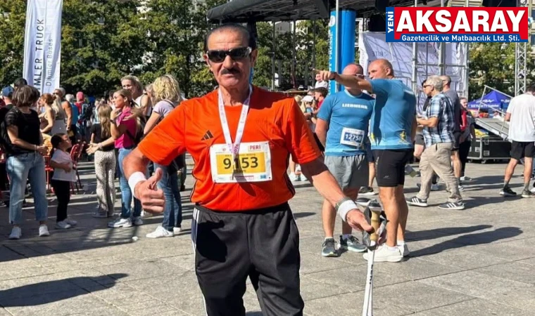 82 Yaşındaki Aksaraylı Saim Yılmaz Almanya’da zirveye koştu
