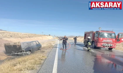 Araç yangınına hızlı müdahale