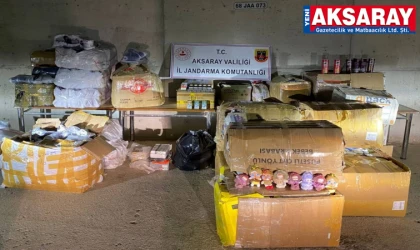 JANDARMA OPERASYONU Piyasa değeri 3 milyon Tl kaçak malzeme yakalandı