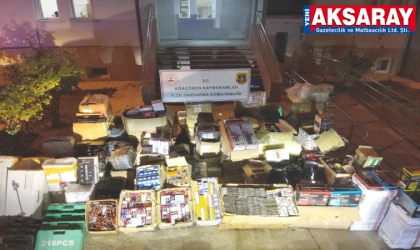 Ağaçören jandarması 7 milyon Tl'lik kaçak ürün yakaladı