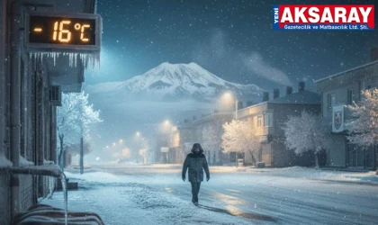 AKSARAY BUZ KESTİ Termometreler -16’yı gördü