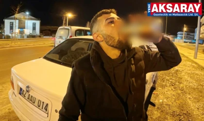 Denetimde aracının başında alkol aldı
