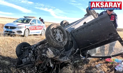 Takla atan otomobilin sürücüsü yaralandı
