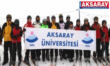 Erciyes’te kayak keyfi yaşadılar