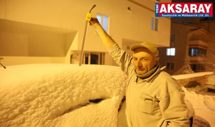 Güzelyurt ilçesine 14 santimetre kar yağdı