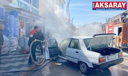 Araçta yangın paniği