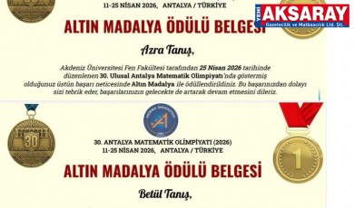 AKSARAY’IN MATEMATİK DEHALARI İkiz kardeşlerden altın madalya gururu