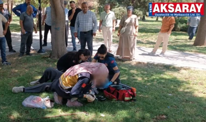 Ulu Camii önünde sıcak hava bayılttı