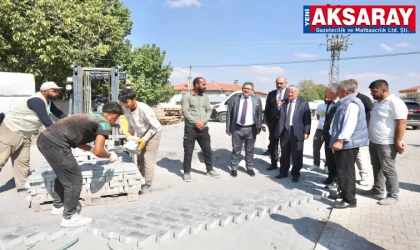 Kilitli taş ve yol çalışmaları yerinde incelendi
