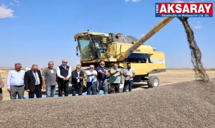 YEŞİLTEPE KASABASI’NDA PROTOKOLDE KATILDI Ayçiçeği Hasat Töreni yapıldı