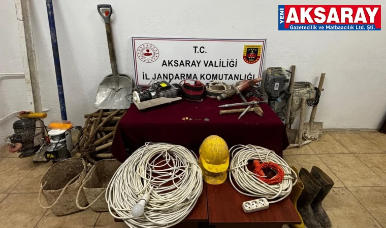 ESKİL’DE KAÇAK KAZI OPERASYONU Define avcıları tam teşekküllü