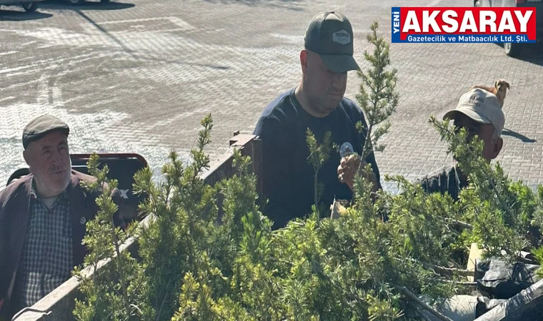 DEMİRCİ’DE YEŞİL SEFERBERLİK Halka ücretsiz fidan dağıtıldı