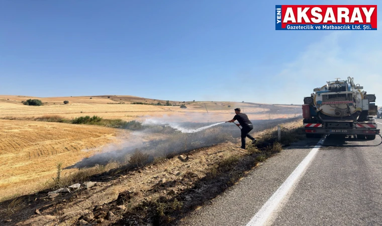 Ağaçören’de çıkan yangın ekiplerin hızlı müdahalesiyle söndürüldü