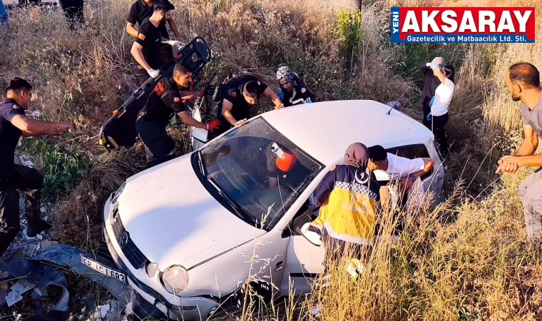 Otomobil kontrolden çıktı, kanala uçtu