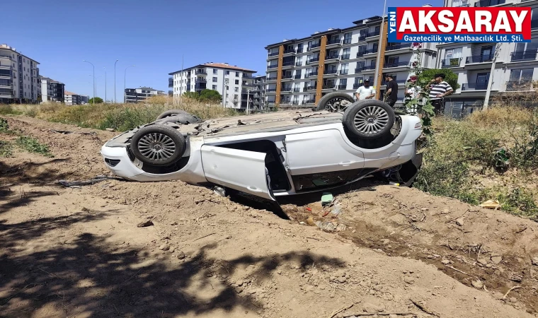 Takla atan otomobilden sağ çıktı