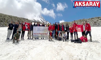 19 MAYIS RUHU HASAN DAĞI’NIN ZİRVESİNDE:  Liseli Gençlerden 19 Km’lik tırmanış