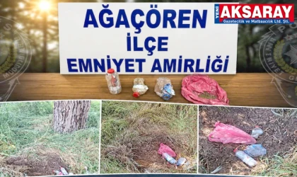 DOĞAL ORTAMA GİZLENMİŞ YASAKLI MADDELER ELE GEÇİRİLDİ Ağaçören’de zehir tacirlerine ağır darbe