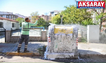 DAHA TEMİZ BİR AKSARAY İÇİN  Çöp konteynerlarında temizlik seferberliği