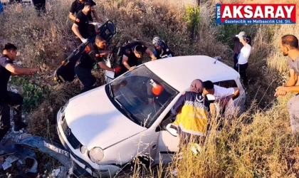 Otomobil kontrolden çıktı, kanala uçtu