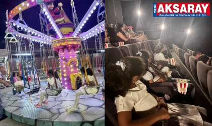 SİNEMA VE LUNAPARKTA DOYASIYA EĞLENDİLER Devletin emaneti çocuklara özel gün yaşatıldı