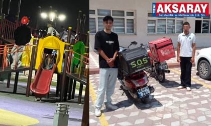 ŞOK EDEN GÖRÜNTÜLER  Oyun parkına motosikletle çıktılar