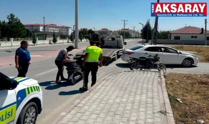 SULTANHANI’NDA MOTOSİKLET SÜRÜCÜLERİNE SIKI DENETİM  Kasksız sürücüye izin yok