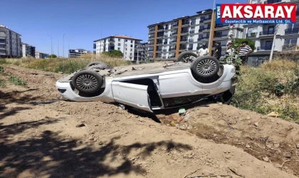 Takla atan otomobilden sağ çıktı